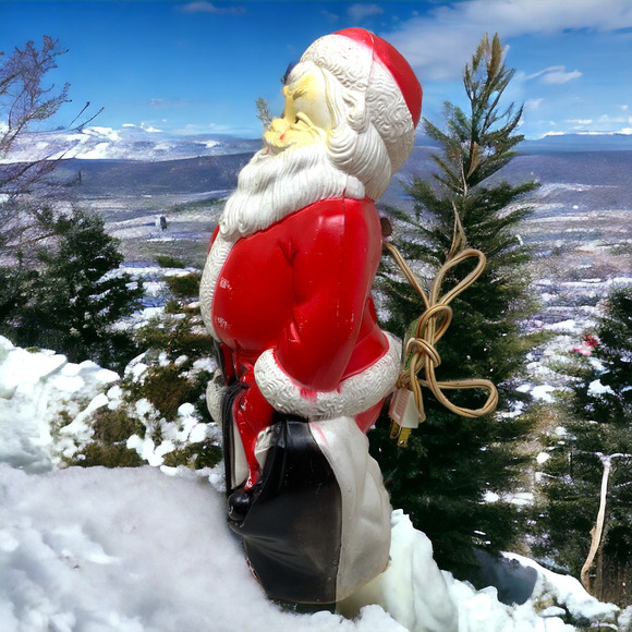 Vintage 1968 Empire Blow Mold Santa Claus Christmas Tabletop 13" Working READ - Picture 8 of 13